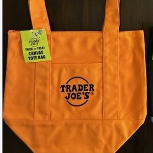 Trader Joe's Orange Canvas Tote Bag